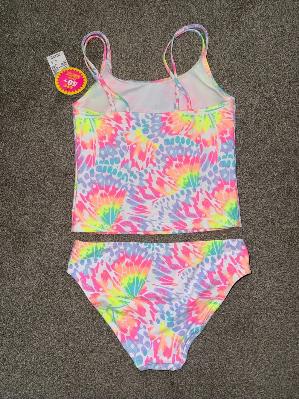 The Children's Place Neon Tie-Dye Tankini - Pink, Yellow, Green, Blue